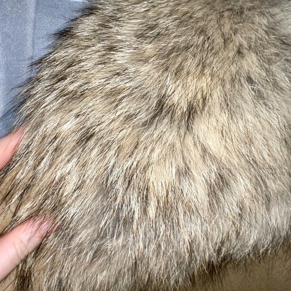 Micheal Kors Fur trimmed wool melton coat - Picture 4 of 5